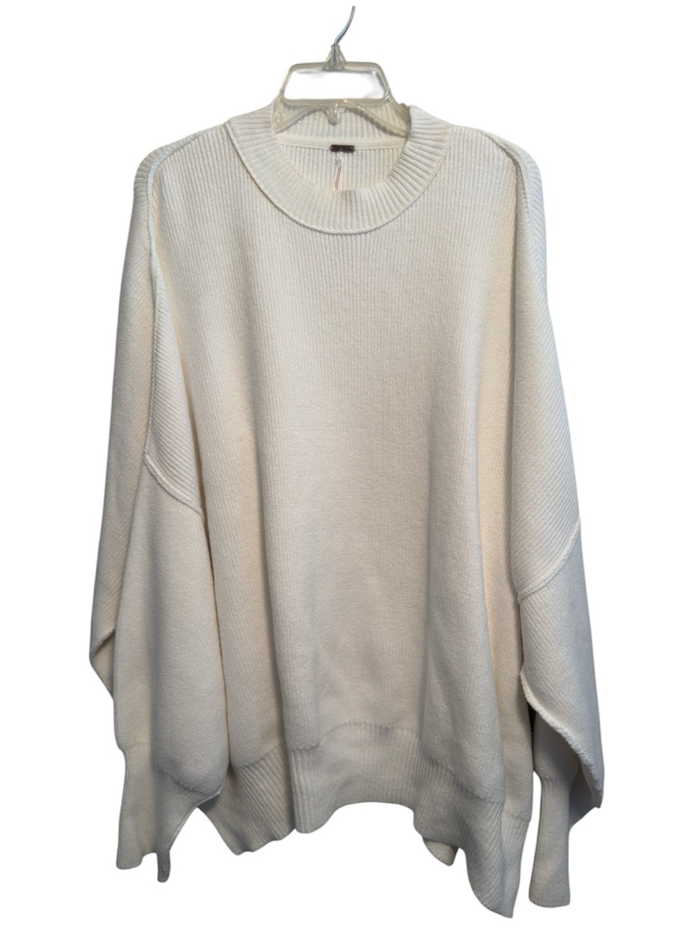 Free People White Oversized Easy Street Tunic Sweater